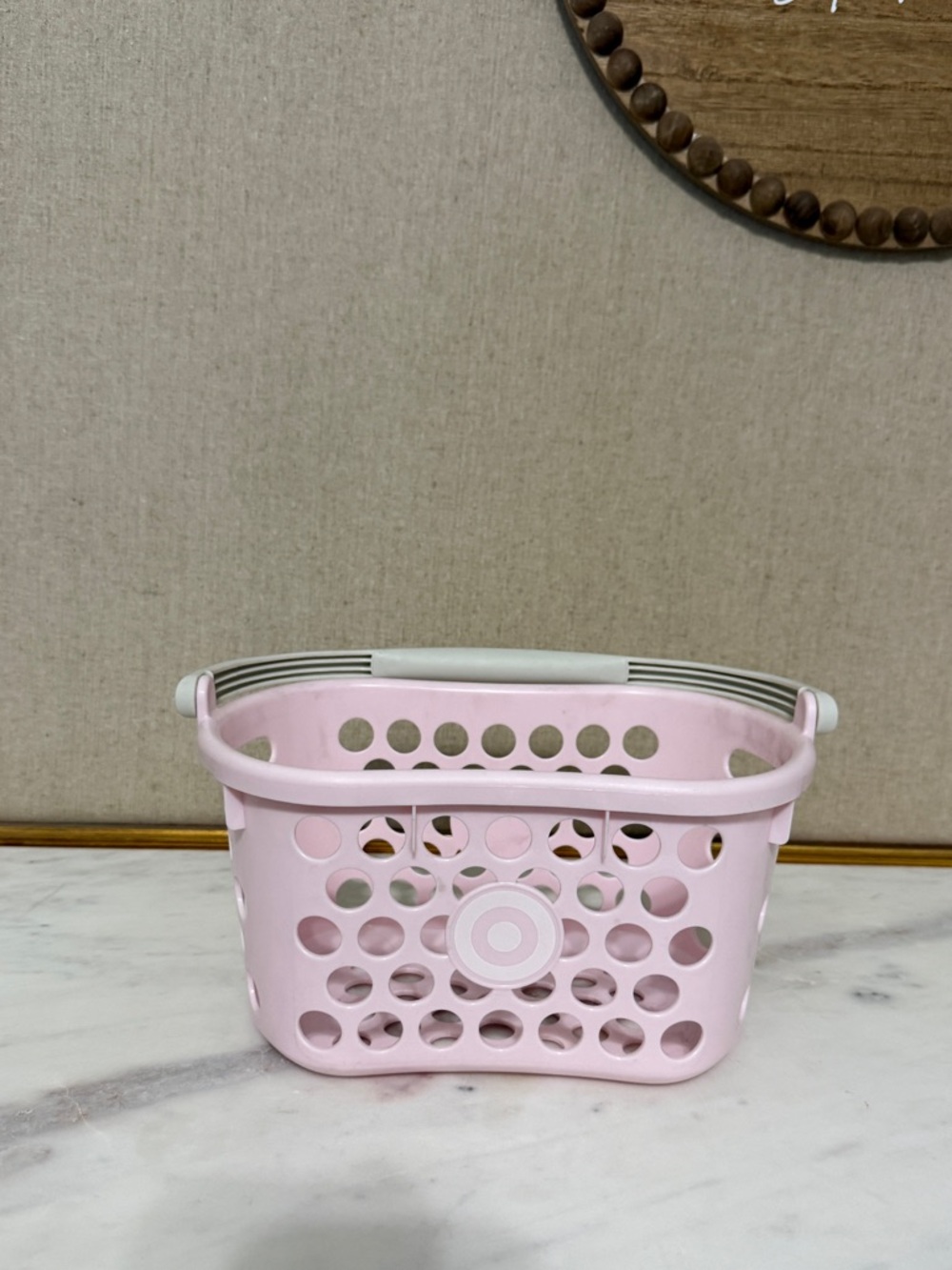 Target Mini Pink Plastic Organizer Basket with Handle